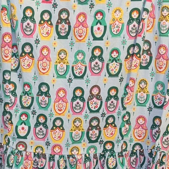 🍍4 for $100🍍 Tatyana Multicolor Matryoshka Doll Print Dress - Picture 3 of 3